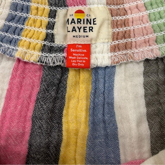 Marine Layer mini dress off the shoulder multi colored stripes size medium - Picture 6 of 7